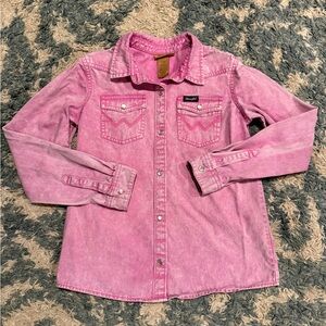 Wrangler Pink Washed Denim Shirt